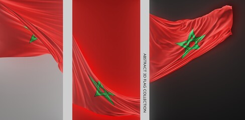 Abstract Morocco Flag 3D Render (3D Artwork)