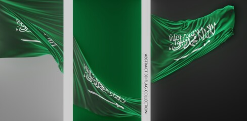 Abstract Saudi Arabia Flag 3D Render (3D Artwork)