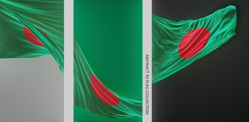 Abstract Bangladesh Flag 3D Render (3D Artwork)