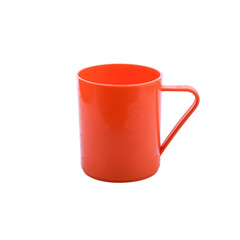 Colored plastic children mugs collection isolated on white background