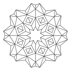 3-Dimensional Mandala Pattern Coloring Page.
Coloring page of 3d mandala pattern in line art style, Vector art in EPS 8.