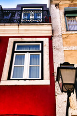 Old colorful and vintage facades in Lisbon