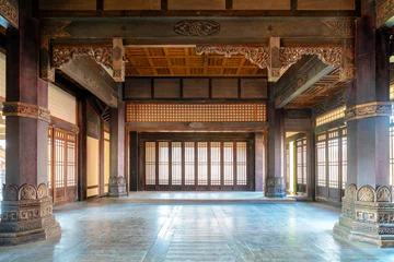  Het interieur van oude gebouwen in de Qin- en Han-dynastieën van China © gui yong nian