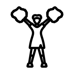 American Football Cheerleader Girl Icon