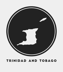 Trinidad and Tobago icon. Round logo with country map and title. Stylish Trinidad and Tobago badge with map. Vector illustration.