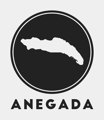 Anegada icon. Round logo with island map and title. Stylish Anegada badge with map. Vector illustration.
