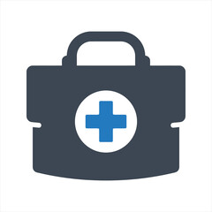 Obraz premium Doctor bag icon, vector and glyph