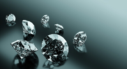 Brilliant cut diamond, precious gem jewelry