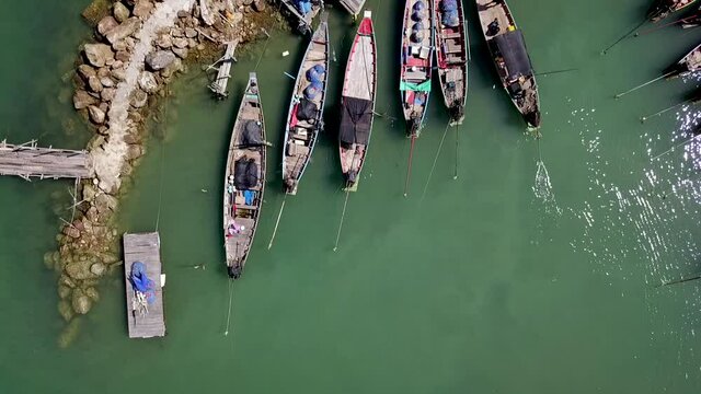 Fishing boats in Thailand. The beauty of the sea.
