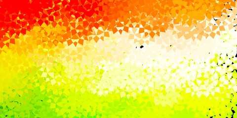 Fototapeta premium Light green, red vector background with triangles.