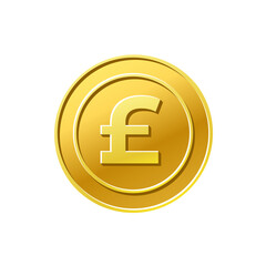 Pound sterling coin. Currency exchange. Pound sign