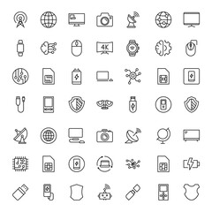Fototapeta premium Electronics set line icons