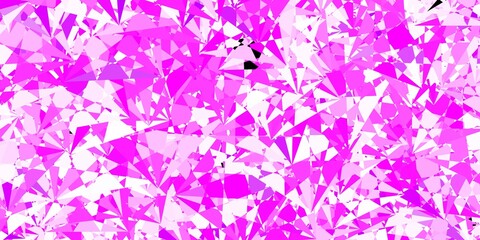 Dark Pink vector pattern with polygonal shapes.