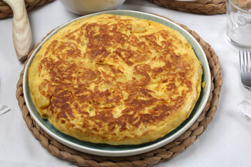 spanish omelette with eggs potatoes and onions