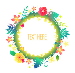 南国植物ハイビスカスフレーム