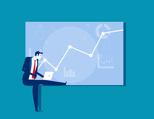 A Businessman working on the graph concept