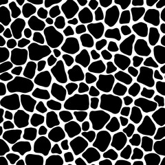 Vector seamless animalistic pattern. Freehand abstract illustration of giraffe skin print.