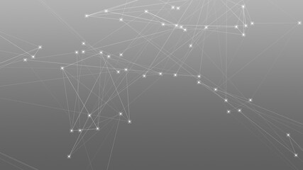 Abstract technology and science polygonal space low poly background Tone gray with connecting dots and lines.