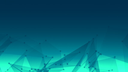Abstract technology and science polygonal space low poly dark background Tone blue with connecting dots and lines.