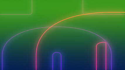 Abstract dark green blue and purple neon light gradient background.3d render illustration.
