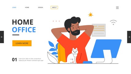 Working at home coworking space concept