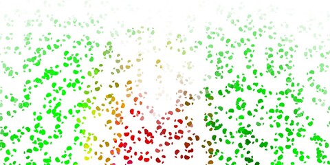 Light green, red vector backdrop with chaotic shapes.