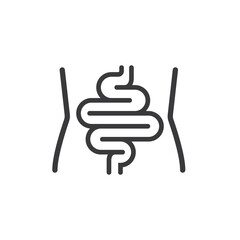 Waist and colon, human digestion symbol, vector, icon. 