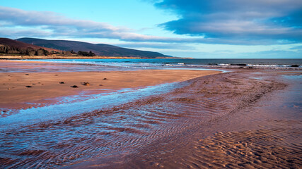 Brora beach looking north towards Kintradwell and Glen Loth