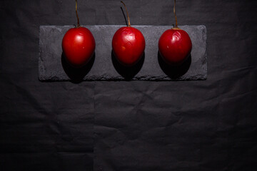 sliced tamarillo still life