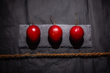 sliced tamarillo still life