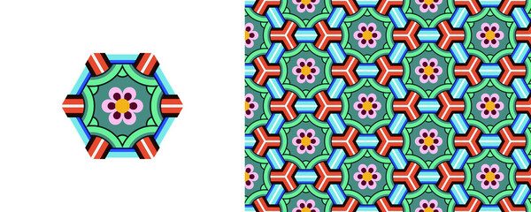 Korean traditional decorative patterns of temples.