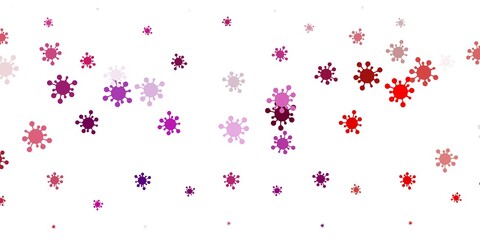 Light pink, red vector template with flu signs.