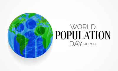 World Population day is observed every year on July 11th, which seeks to raise awareness of global population issues. Vector illustration.