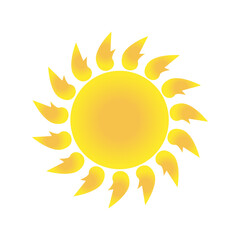 Bright sun with rays. Vector image.