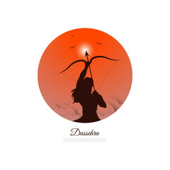 Shree Ram vector illustration in Indian festival of Dussehra. - obrazy, fototapety, plakaty