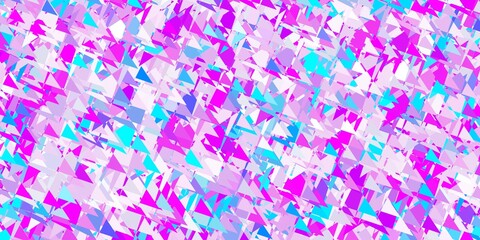 Light pink, blue vector pattern with polygonal shapes.