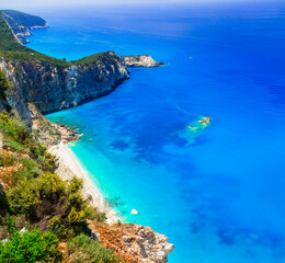 amazing Greece - turquoise  sea and beautiful nature. Lefkada Ionian island