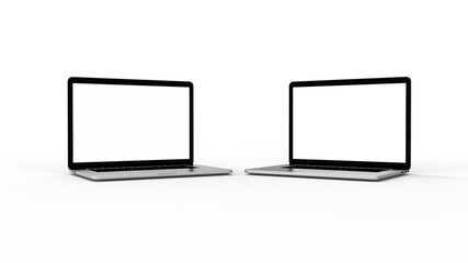 Modern laptop  isolated on white background. 3D Illustration.