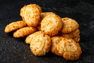 Homemade Baked Coconut macaroons cookies. Gluten free