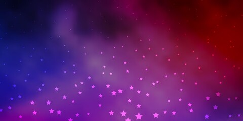 Dark Blue, Red vector texture with beautiful stars.