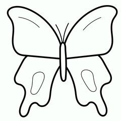 Butterfly continuous line drawing elements set isolated on white background. Vector illustration.