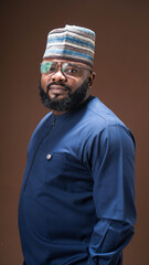 Portrait of bearded Nigerian man with glasses