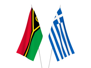 Greece and Republic of Vanuatu flags