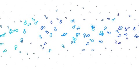 Light Pink, Blue vector background with woman symbols.