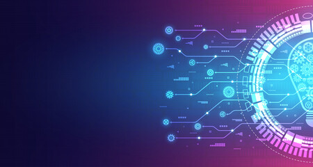 Gear pattern idea glowing technology background EP.4