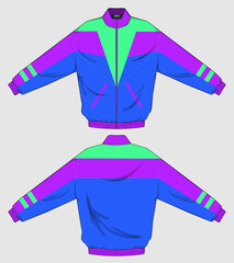 retro vintage windbreaker hoodie jacket template © Ronillo