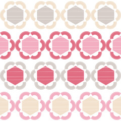 Shapes made of curved stripes. Mosaic with geometric shapes. Seamless pattern. Design with manual hatching. Textile. Ethnic boho ornament. Vector illustration for web design or print.