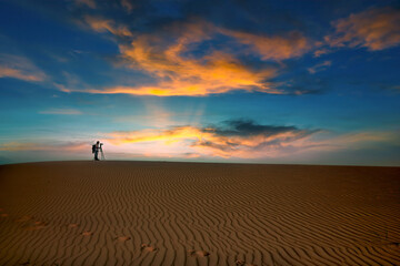 Fototapeta na wymiar Beautiful Sunrise view at desert Dammam Saudi Arabia
