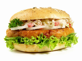Falafel Hamburger - Fast Food on white Background - Isolated