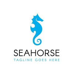 Sea horse logo. Vector illustration isolated. For emblem, icon, symbol. Stylized graphic seahorse. Rainbow on white background.	

